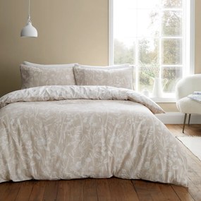 Béžové flanelové obliečky na jednolôžko 135x200 cm Floral Toile – Bianca