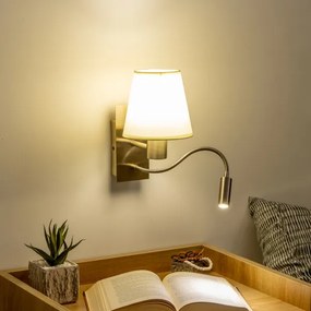 Brilagi - LED Nástenná lampa NUBILA 1xE27/25W/230V + LED/3W mosadz/krémová