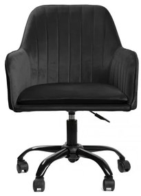 Kancelárska stolička TEILL zamatová čierna ALL 807898