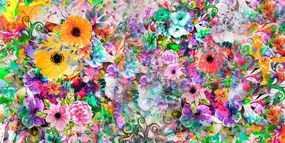 Obraz pestrofarebné kvety Varianta: 100x50