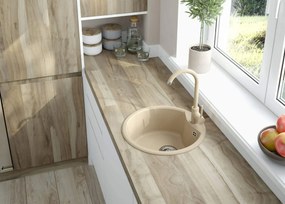 Deante Solis, granitový drez 480x480x194 + sifón, 1-komorový, piesková, ZRS_7803