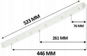 Erga Erga, stropný vešiak na sušenie bielizne 6x130 cm, biela, ERG-SEP-10SUSSUF6PP13