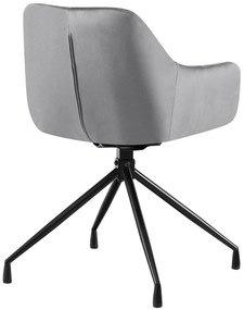 Set 2 jedálenských stoličiek Welby zamat - tmavošedá