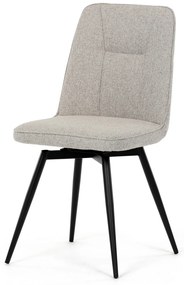 Autronic - Židle jídelní, krémová látka, 360° otočný mechanismus, černý matný lak, kovové nohy - DCL-V2052 CRM2 AKCE
