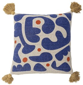 Bloomingville Vankúš z recyklovanej bavlny Eviaya Blue 45x45