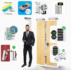 Skrinka na dokumenty biela/zlatý dub: Eco Design JAN H