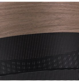 Závesné svietidlo Wood, 1x hnedá orechová dýha/čierne PVC tienidlo, (fi 20cm)