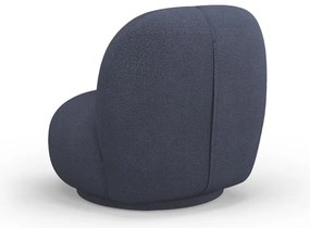 Tmavomodré kreslo z textílie buklé Chuck – Micadoni Home