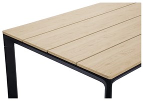 Záhradná jedálenská súprava pre 4 osoby s čiernou stoličkou Joanna a stolom Thor, 147 x 90 cm