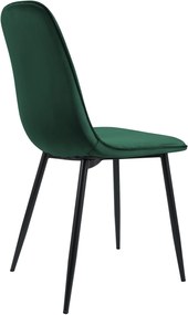 Sada 4 ks jedálenskej stoličky Maryam zamat - zelená