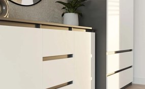 Komoda Malwa 2D3S 120 cm antracit/bílá
