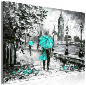 Artgeist Obraz - Walk in London (1 Part) Wide Turquoise Veľkosť: 120x80, Verzia: Premium Print