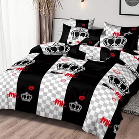 Obliečky CROWN BLACK 7-dielna sada 140x200 cm