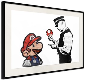 Artgeist Plagát - Banksy: Mushroom Picker [Poster] Veľkosť: 30x20, Verzia: Čierny rám