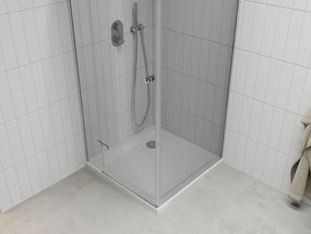 Mexen Roma, sprchovací kút 100 (dvere) x 100 (stena) cm, 6mm číre sklo, chrómový profil + slim sprchová vanička 5cm, 854-100-100-01-00-4010