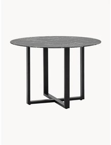 Okrúhly jedálenský stôl's mramorovým vzhľadom Connolly, Ø 110 cm