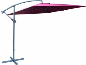Rojaplast 3880 Štvorcový slnečník kovový - bordó 270 x 270 cm