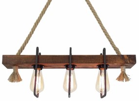 Závesný luster na lankách KUTUK 3xE27/40W/230V borovica