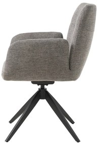 Sivé čalúnené jedálenské kreslo s podrúčkami Roxana – Unique Furniture