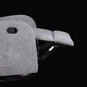 LuxuryForm DESIGN Televízne kreslo BRUNO otočné s polohovaním - šedé