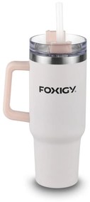 Foxigy Termohrnček do auta so slamkou 1200 ml Baby pink