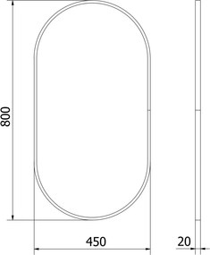 Mexen Loft oválne kúpeľňové zrkadlo 80 x 45 cm, rám v brúsenom zlatom prevedení - 9851-080-045-000-50