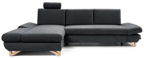 Rozkladacia rohová čalúnená sedacia súprava AVESTA do tvaru L, s úložným priestorom, ľavá, antracit