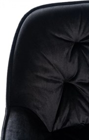 Barová stolička Gibson - zamat, kovové nohy čierne - Čierna