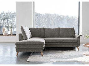 Sivá rozkladacia rohová pohovka (ľavý roh) Charming Charlie – Miuform