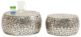 Pebbles set konferenčných stolíkov strieborný