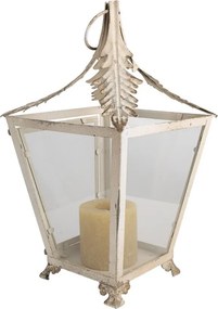 Béžovo-bronzová antik kovová lampáš Brocante - 126*26*47 cm