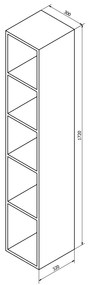 Sapho Sapho, ESPACE otvorená policová skrinka 30x172x32cm,biela (ESP160), ESC160-3030