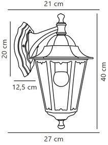 Nordlux - Vonkajšia nástenná lampa CARDIFF 1xE27/60W/230V IP44