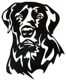Drevená vyrezávaná dekorácia na stenu Labrador, 28,5 x 35 cm