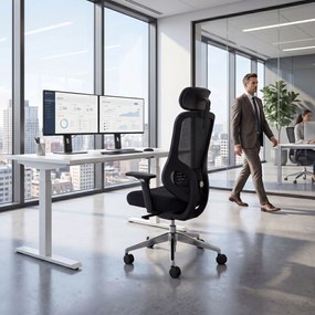 Ergonomická kancelárska stolička so sieťovinou čierna AXIS