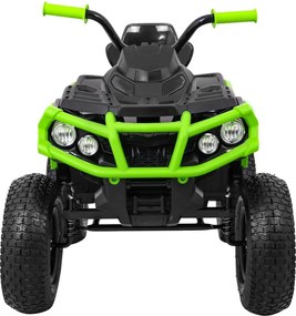 Ramiz Štvorkolka na vzduchovú batériu pre deti Čierna a zelená + Nafukovacie kolesá + Rádio MP3 + Bezplatné štartovanie