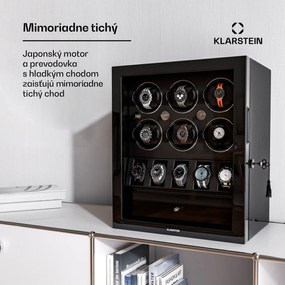 Klarstein ChronoVault naťahovač hodiniek, 6+5 hodiniek, vegánsky, vysoký lesk, 4 režimy, motor Mabuchi, LED, zásuvka