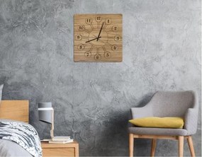 Drevené štvorcové hodiny Design
