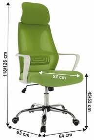Kondela Kancelárske kreslo, zelená/biela, TAXIS