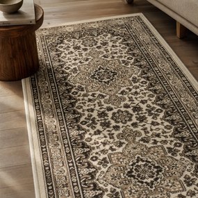 Béžový behúň Nouristan Parun Tabriz, 80 x 250 cm