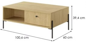 Konferenčný stolík v dekore dub SCANDI 2S