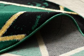 Koberec EMERALD exkluzívny 1020 kruh - glamour, marmur, trojuholníky zelený/zlatý