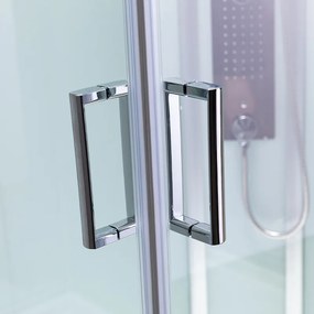 BPS-koupelny Hydromasážny box HYD-AL120 ľavý, 120x80 cm, kartáčovaný chróm/transparent