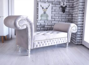 Leňoška LONGUE Velvet Silver II so zníženým bokom