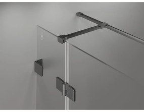 Mexen Lunar T, sklápací sprchový kút ľavý 110 x 100 cm, 8mm číre sklo, profil grafit brúsený, 834T-110-100-66-00-L