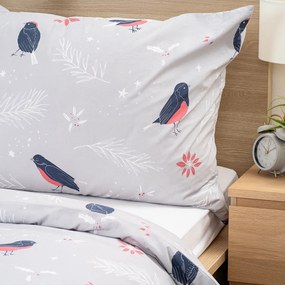4Home Bavlnené obliečky Winter Robin, 140 x 200 cm, 70 x 90 cm
