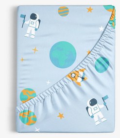 Goldea detská bavlnená napínacia plachta - kozmonauti vo vesmíre 90 x 200 cm