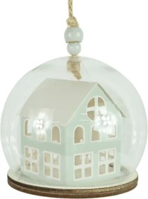Vianočná ozdoba TINNY HOUSE 8 cm, svetlozelená