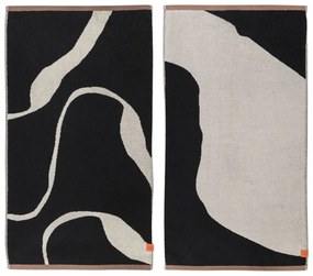 Čiernobiele uteráky v súprave 2 ks z Bio bavlny 50x90 cm Nova Arte – Mette Ditmer Denmark