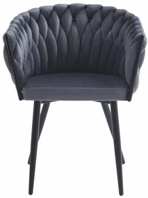 Set dvoch jedálenských stoličiek ORION zamatové tmavosivé (2ks)